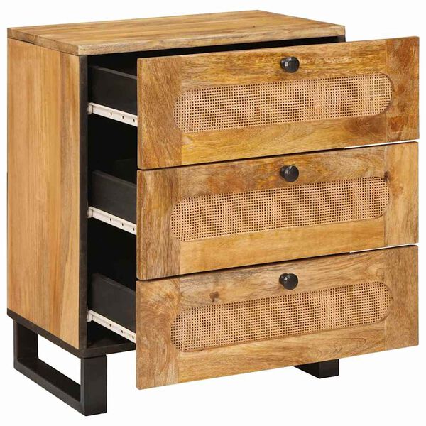 vidaXL Bedside Cabinet Natural 50 x 33 x 62 cm Solid Mango Wood