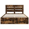 vidaXL Bed Frame with Drawer Smoked Oak 140 x 190 cm Engineer Wood