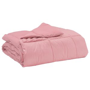 vidaXL Full Year Duvet Quilted Pink 135 x 200 cm Microfiber