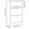 vidaXL Shoe Cabinet Sonoma Oak 63x24x103 cm Engineered Wood