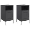 vidaXL Bedside Cabinets 2 pcs Black 36x39x68 cm Steel