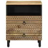 vidaXL Bed Cabinet Black 50x33x62 cm Solid Rough Wood Mango