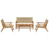 vidaXL Garden Chairs with Table 4 pcs Beige Solid Acacia wood