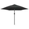 vidaXL Garden Parasol with LED Lights and Steel Pole 300cm Anthracite