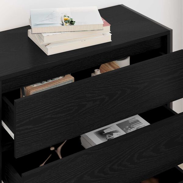 vidaXL Sideboard Black Oak 79 x 36 x 75.5 cm Engineered Wood