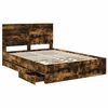 vidaXL Bed Frame with Drawer Smoked Oak 140 x 200 cm Engineer Wood