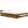 vidaXL Bed Frame without Mattress Honey Brown Solid Wood 180x200 cm Super King (322010+321987)