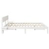 vidaXL Bed Frame with Headboard White 200 x 200 cm Solid Pine Wood