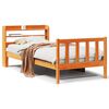 vidaXL Bed Frame with Headboard without Mattress Wax Brown 75x190 cm Small Single