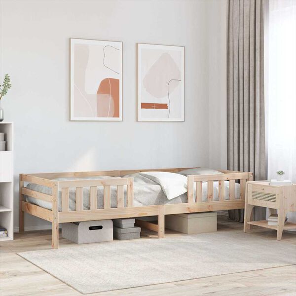 vidaXL Bed Frame 90x200 cm Solid Wood Pine