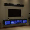 vidaXL TV Wall Cabinet Set with LED 5 pcs Black Oak Engineered Wood