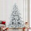 vidaXL Artificial Hinged Christmas Tree Snow Flocked White 240 cm
