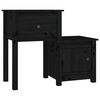 vidaXL Bedside Cabinet 2 pcs Black 79.5x38x65.5 cm Solid Wood Pine