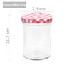 vidaXL Glass Jam Jars with White and Red Lid 48 pcs 400 ml