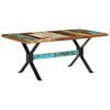 vidaXL Dining Table | Multicolour | Solid reclaimed wood, Powder-Coated Steel