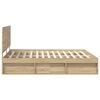 vidaXL Bed Frame with Headboard Sonoma 200 x 200 cm Solid Pine Wood