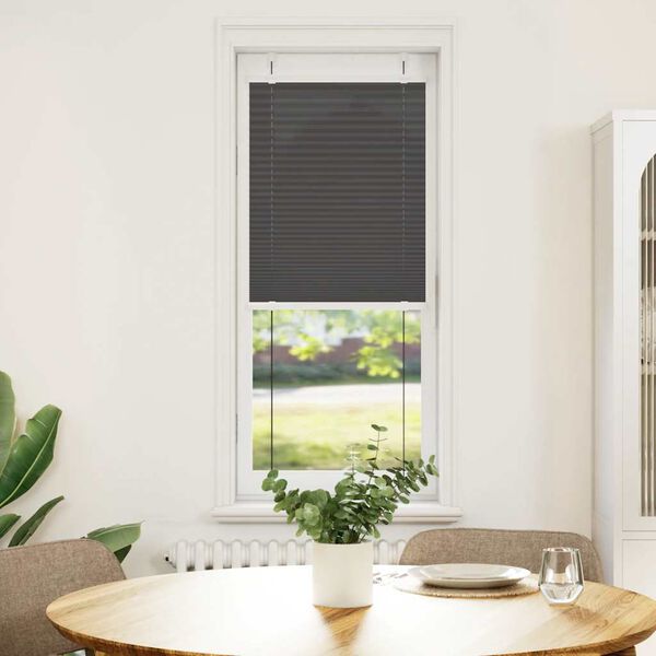 vidaXL Pleated Blind Black 45x100 cm Fabric Width 44.4 cm Polyester