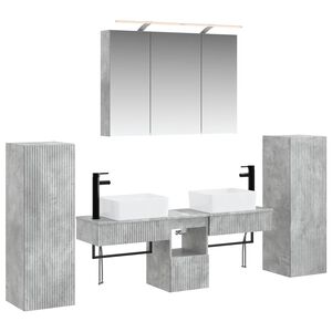 vidaXL Bathroom Furniture Set 6 pcs Concrete Grey