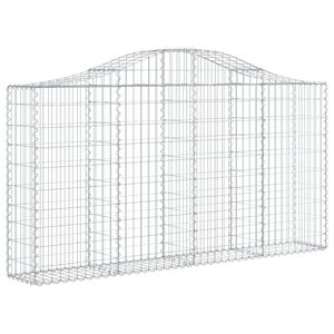 vidaXL Arched Gabion Basket 200x30x100/120 cm Galvanised Iron