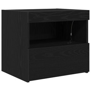 vidaXL Bedside Cabinet Black Oak 50 x 40 x 45 cm Engineered Wood