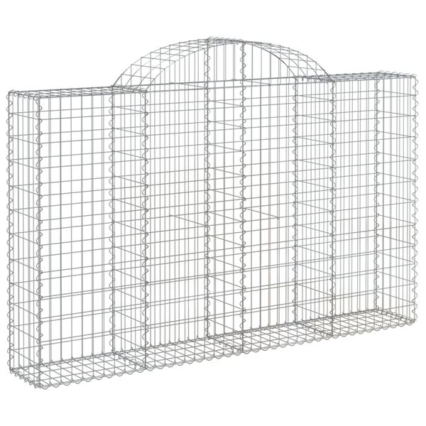 vidaXL Arched Gabion Baskets 40 pcs 200x30x120/140 cm Galvanised Iron