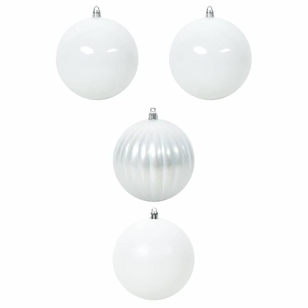 vidaXL Christmas Bauble Set 4 pcs White Plastic