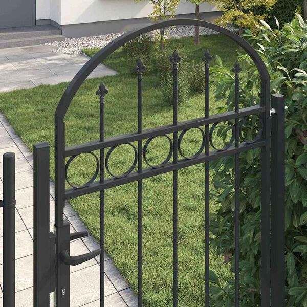 vidaXL Fence Post with Lock Grey 200 x 88 x 14 cm Steel