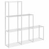 vidaXL Tubular Shelf with Storage White 129 x 27 x 132 cm Aluminium