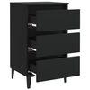 vidaXL Bed Cabinet with Metal Legs Black 40x35x69 cm
