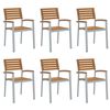 vidaXL Garden Chair 6 pcs Brown Solid Acacia Wood Stackable