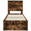 vidaXL Bed Frame Smoked Oak and Silver 70 x 190 cm Engineered Wood