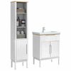 vidaXL Bathroom Furniture Set with Shelf 2 pcs White Solid Pine Wood
