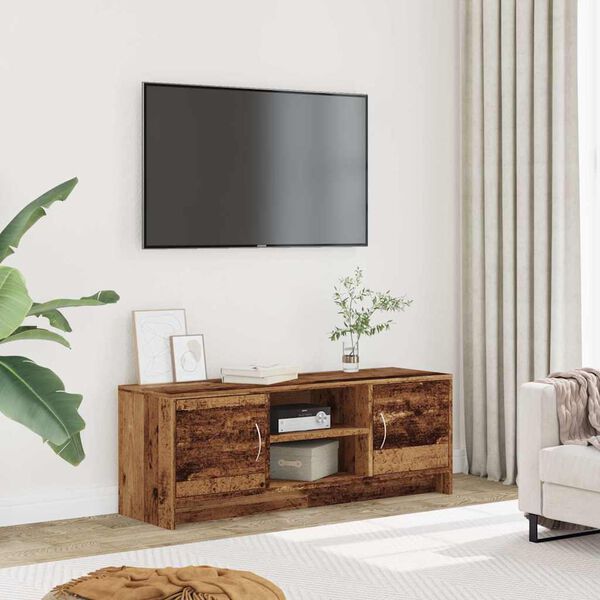 vidaXL TV Cabinet Old Wood 102x30x37.5 cm Engineered Wood
