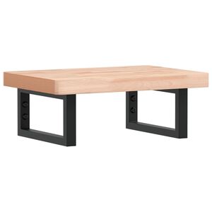 vidaXL Basin Shelf Wall Mounted Steel and Solid Wood Beech