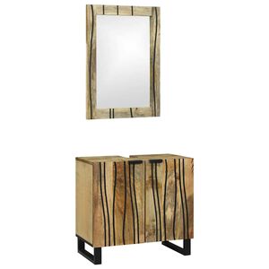 vidaXL Bathroom Cabinet Set 2 pcs Natural Solid Mango Wood