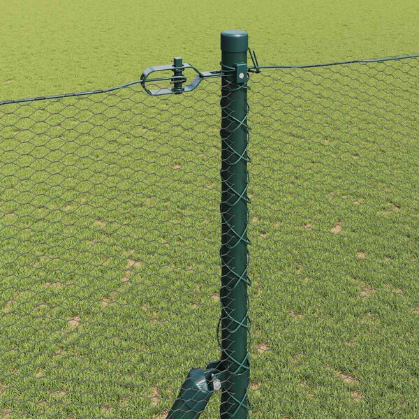 vidaXL Fence Post Grey 50 x 1.5 m (13 mm mesh) Steel and PVC