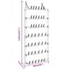 vidaXL Hanging Shoe Rack Silver 66x13x139 cm