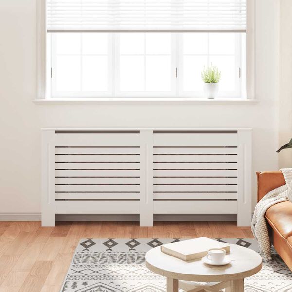 vidaXL Radiator Cover White 172x19x81.5 cm MDF