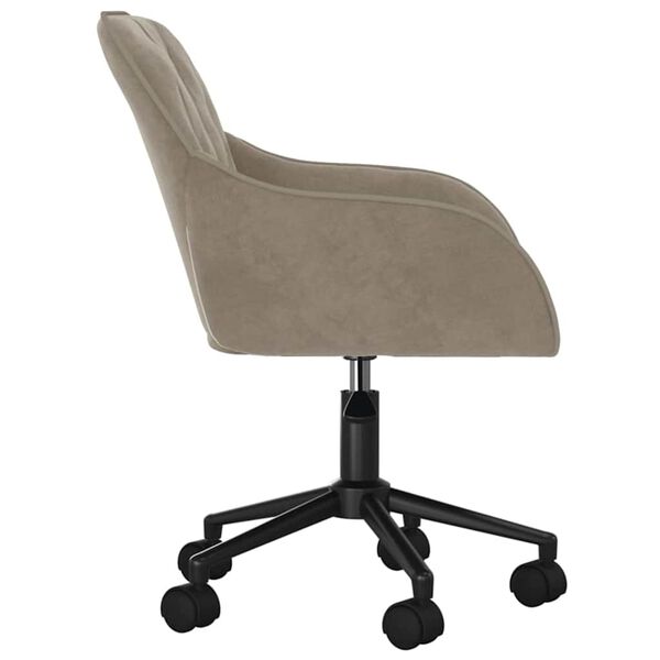 vidaXL Office Chair with Wheel Light Grey 56 x 61.5 x 72 cm Velvet
