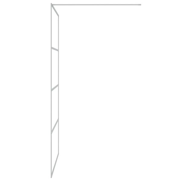 vidaXL Walk-in Shower Wall Silver 115x195 cm Clear ESG Glass