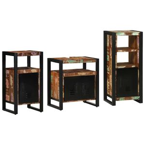 vidaXL Bathroom Furniture Set with Drawer 3 pcs Solid Reclaim Wood