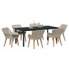 vidaXL Garden Dining Set with Cushion 7 pcs Light Grey Poly Rattan