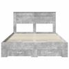 vidaXL Bed Frame Concrete Grey 140 x 200 cm Engineered Wood