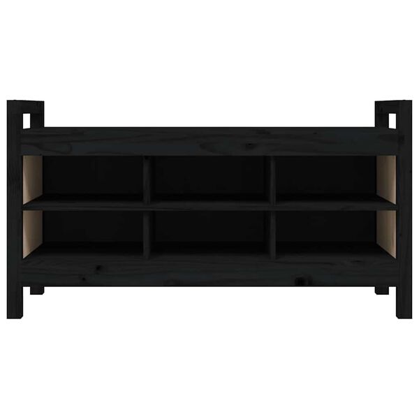 vidaXL Hall Bench Black 110x40x60 cm Solid Wood Pine