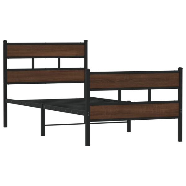 vidaXL Bed Frame without Mattress with Headboard and Footboard 90x190 cm Single