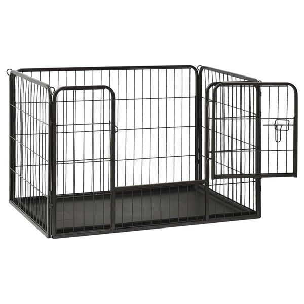 vidaXL Puppy Playpen Steel 91.5x59x61 cm