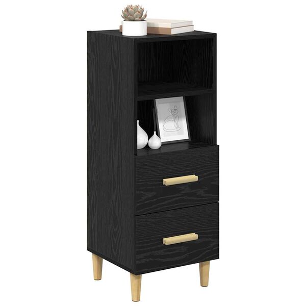 vidaXL Sideboard Black oak 34 x 34.5 x 90 cm Engineered wood