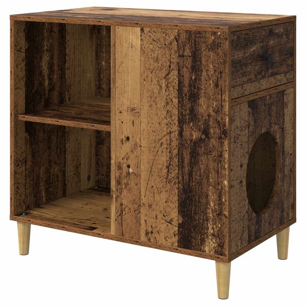 vidaXL Cat House Old Wood 72 x 42.5 x 70 cm Engineered Wood