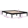 vidaXL Bed Frame without Mattress Black Solid Wood Super King Size