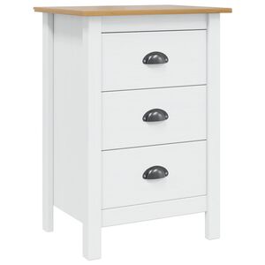 vidaXL Bedside Cabinet HILL White and Honey Brown 46 x 35 x 65 cm